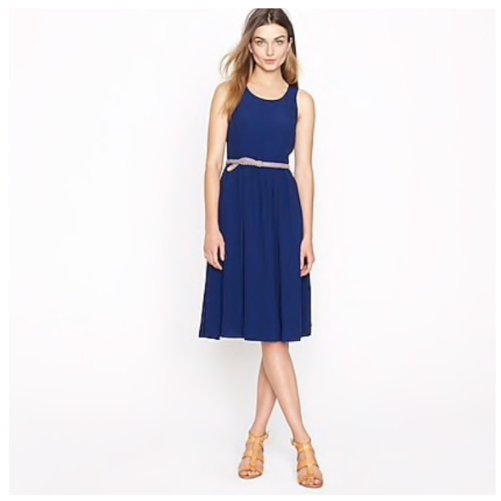 NWT J. CREW blue HILARY midi dress, 10
